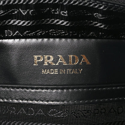 Prada Jacquard Saffiano Triangolo Symbole Embroidered Medium Shoulder Bag Black Corda 5 of 8