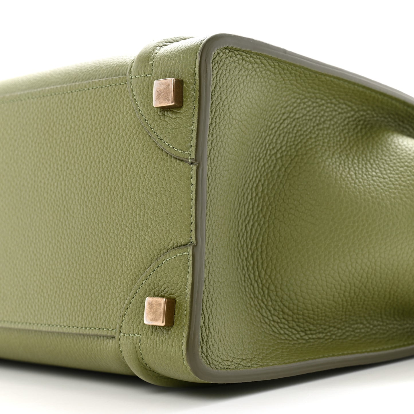 Drummed Calfskin Micro Luggage Light Khaki