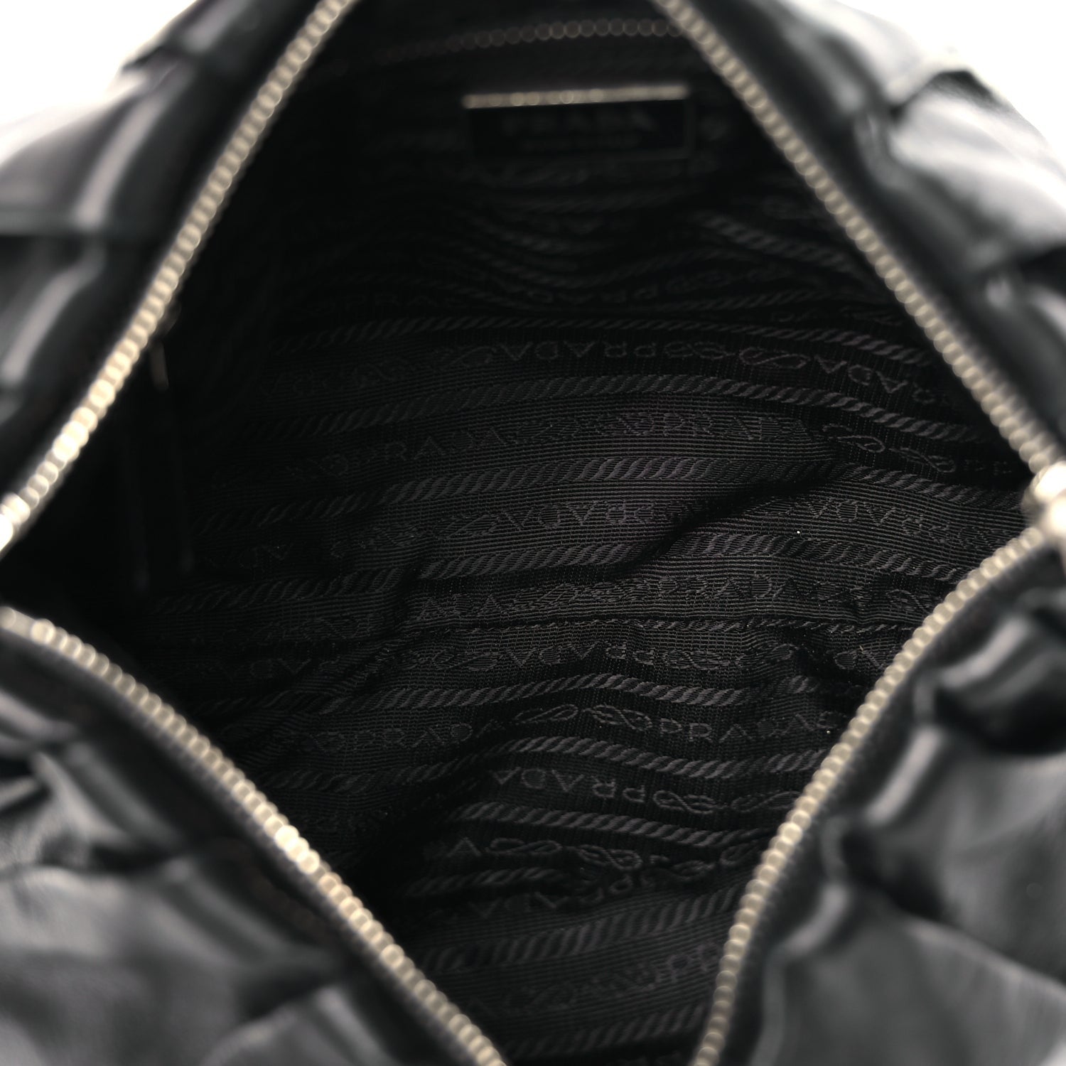 Prada Cervo Hobo Shoulder Bag Black 4 of 9