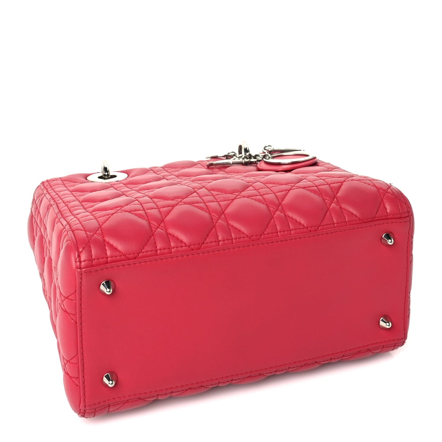 Lambskin Cannage Medium Lady Dior  Red