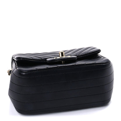 Chanel Lambskin Chevron Quilted Mini Square Flap  Black 3 of 8