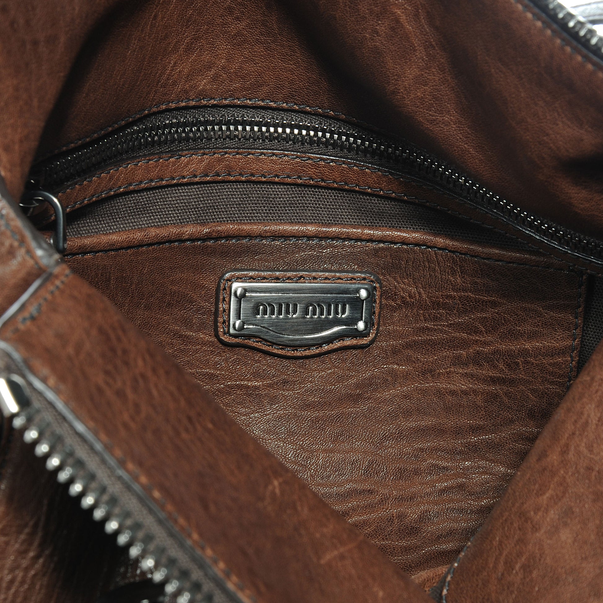 Miu Miu Nappa Monk Satchel Bruciato 6 of 8