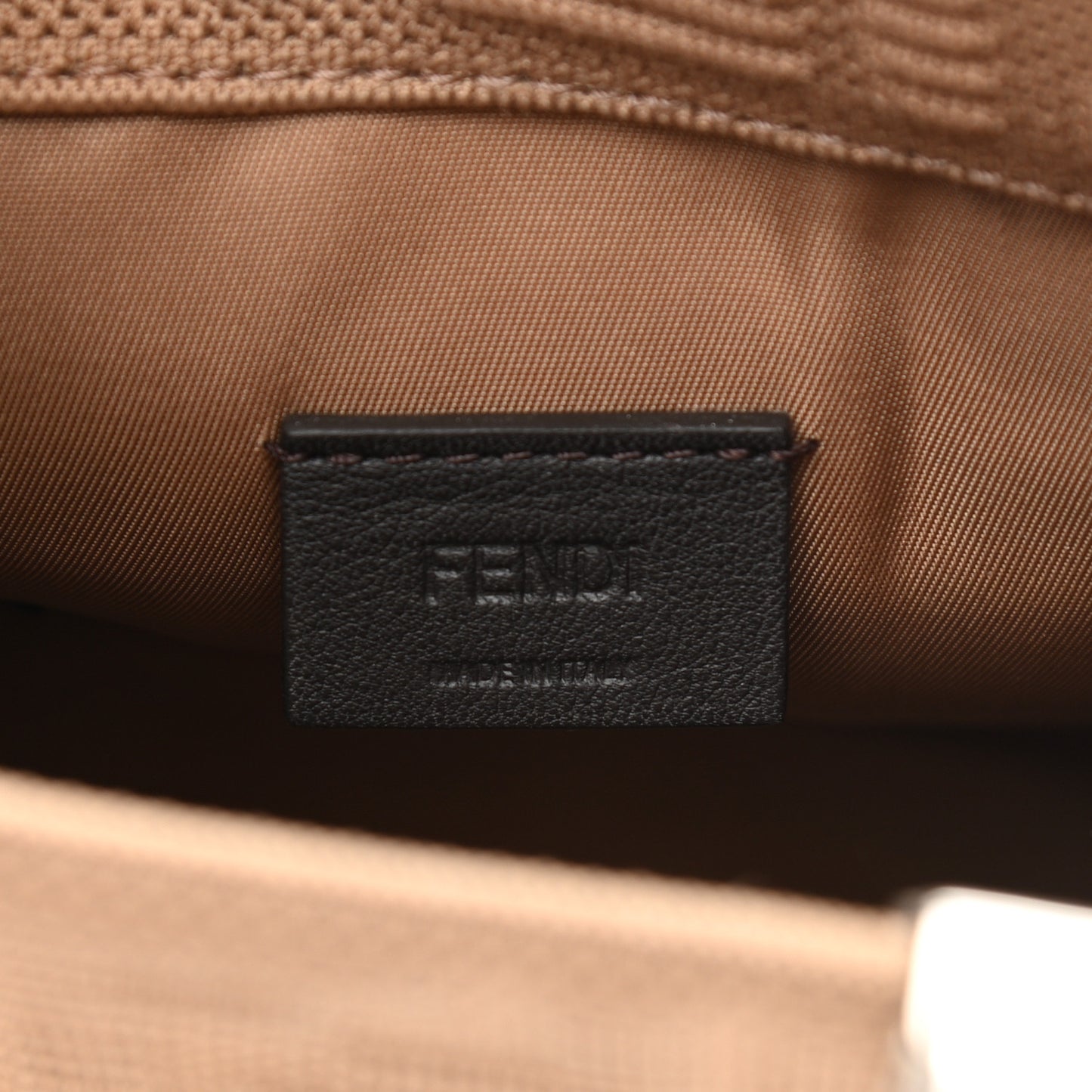 Technical Fabric Vitello Ceylon Plexiglass FF Mini Fendi Sunshine Shopper Tote Sand