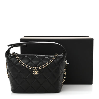 Chanel Caviar Quilted Hobo Clutch With Chain Black 12 of 12