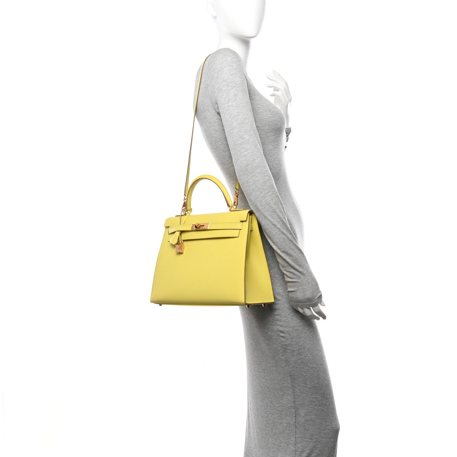 Hermes Epsom Kelly Sellier 32 Lime 2 of 10