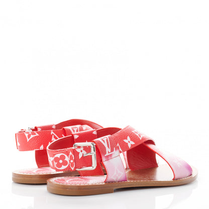 Louis Vuitton Monogram Escale Palma Flat Sandals 39 Rouge 4 of 8