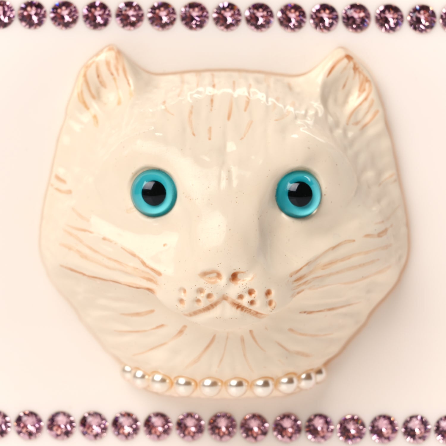 Gucci Plexiglass Crystal Cat Face Box Clutch White 10 of 11