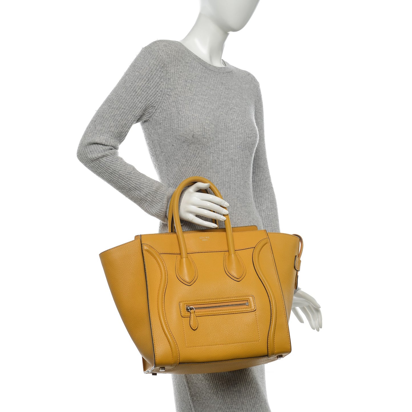 Drummed Calfskin Mini Luggage Ocre