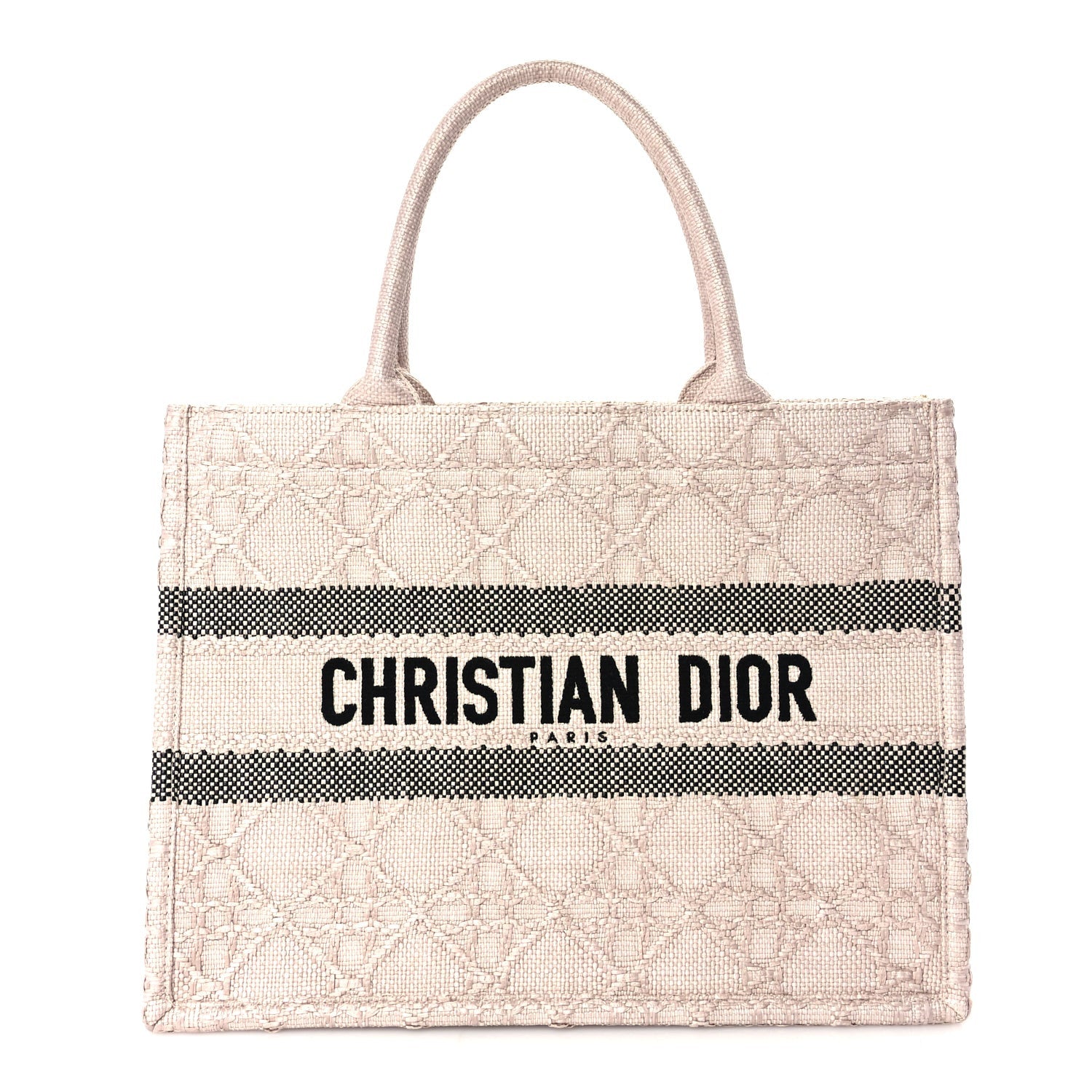 Christian Dior Raffia Cannage Medium Book Tote Sakura Pink 1 of 8