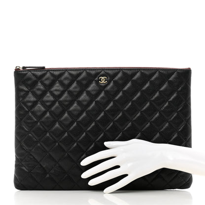 Chanel Caviar Quilted Large Cosmetic Case Black 2 of 9