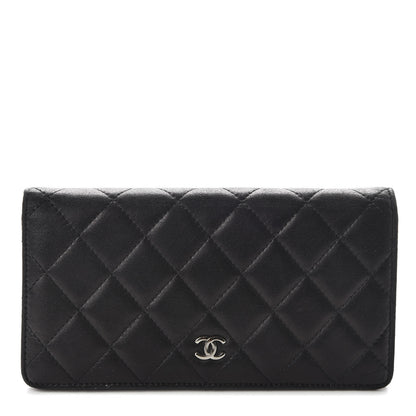 Chanel Lambskin Quilted Yen Wallet Black 1 of 8