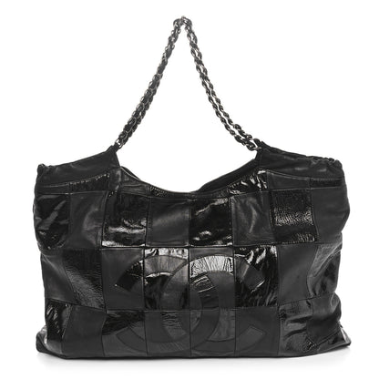 Chanel Patent Patchwork Large Brooklyn Tote Black 1 of 10