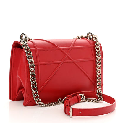 Christian Dior Lambskin Medium Diorama Flap Bag Red 3 of 11