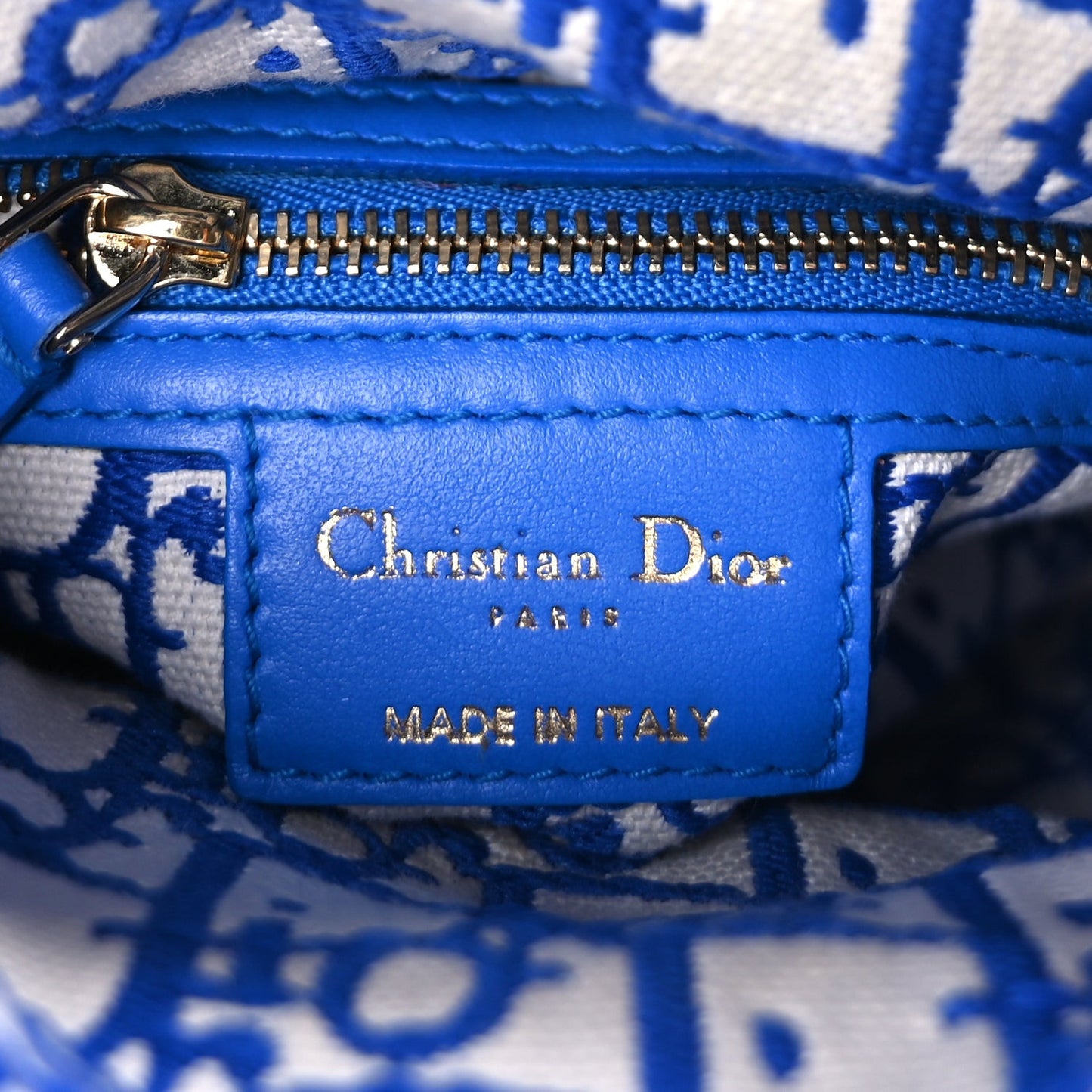 Wicker Oblique Mini Lady Dior Bag Florescent Blue Beige