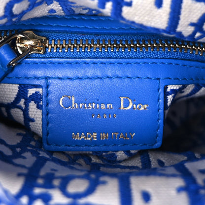 Christian Dior Wicker Oblique Mini Lady Dior Bag Florescent Blue Beige 5 of 8