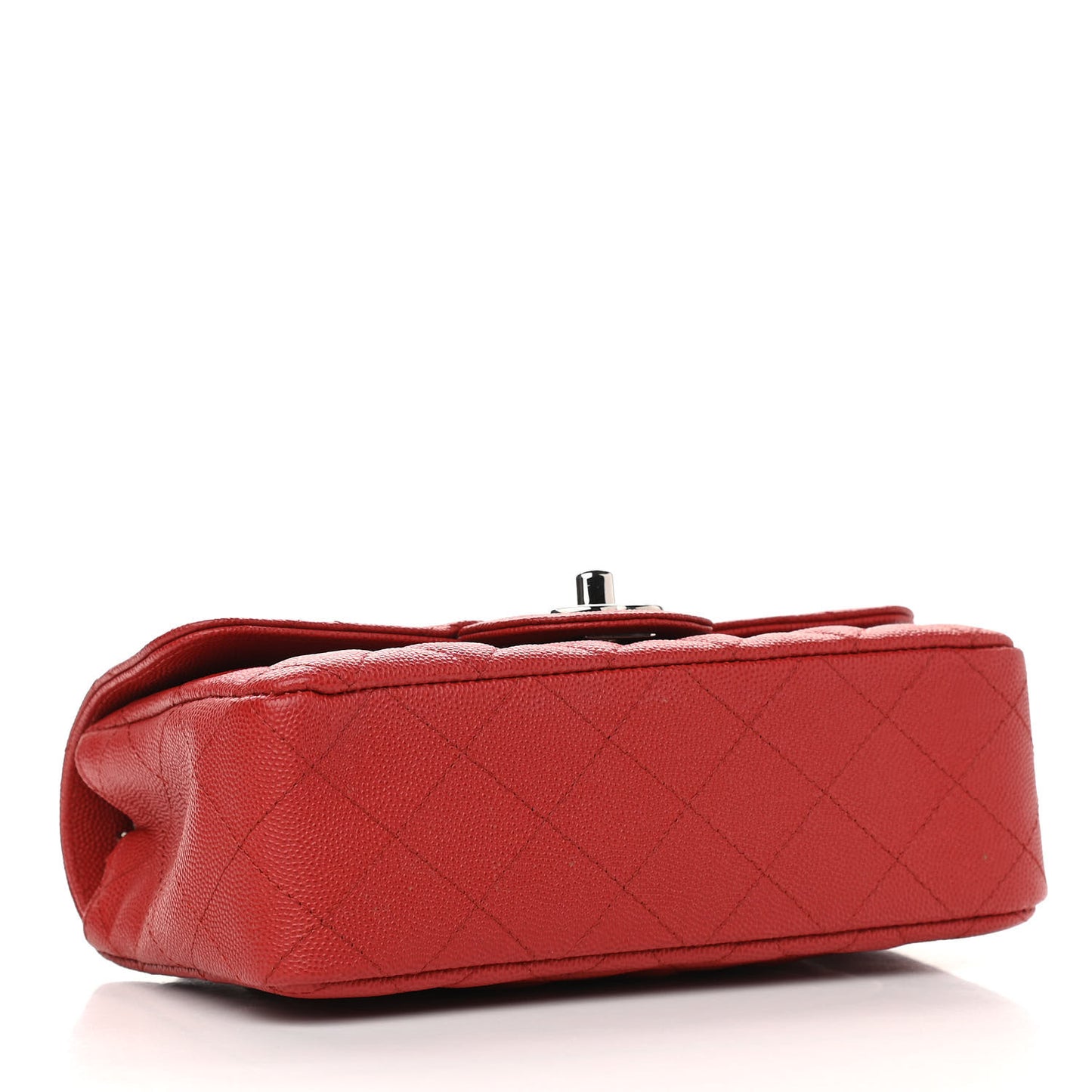 Caviar Quilted Mini Rectangular Flap Red