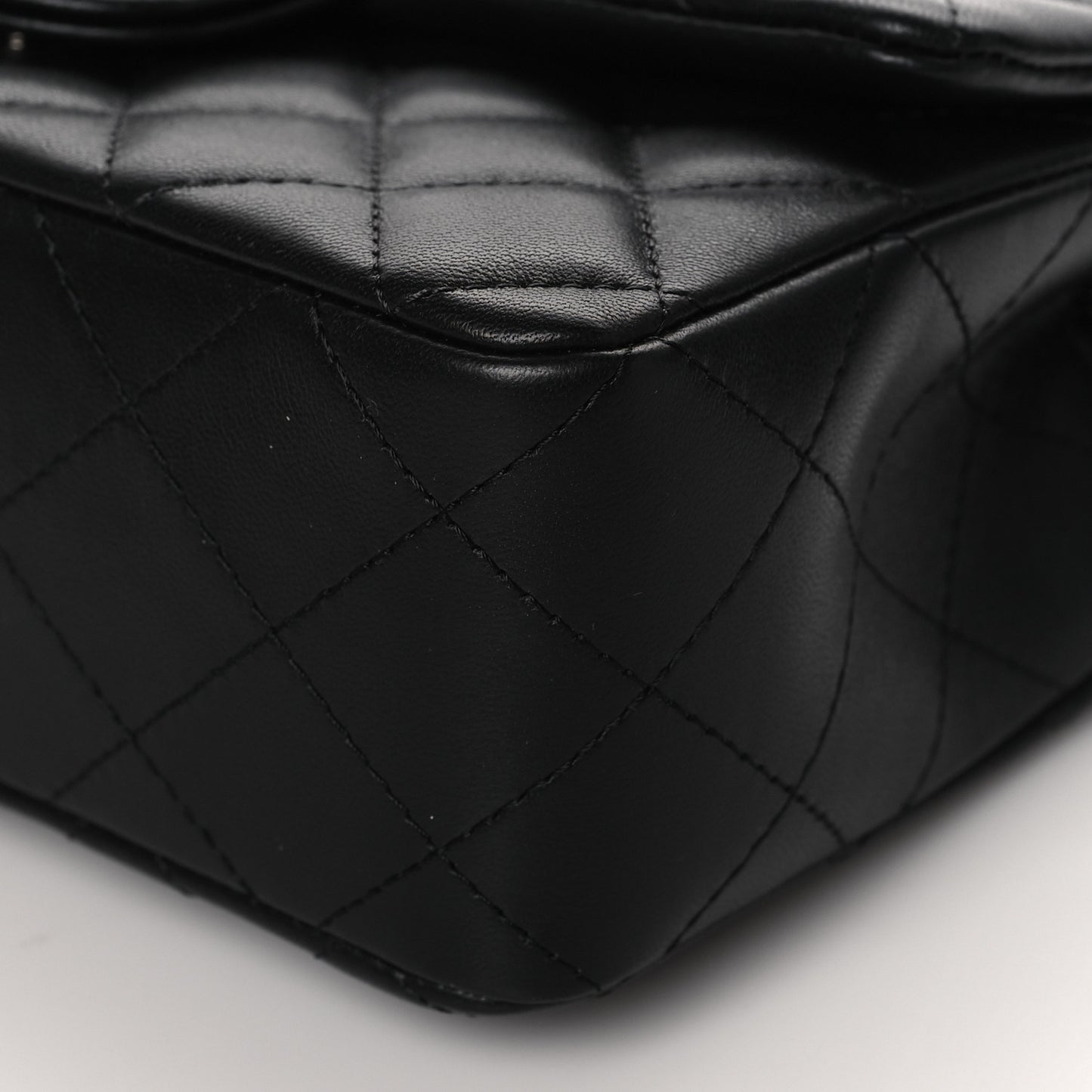 Lambskin Quilted Mini Rectangular Flap Black