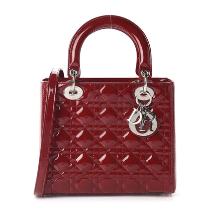 Christian Dior Patent Cannage Medium Lady Dior Red 1 of 11