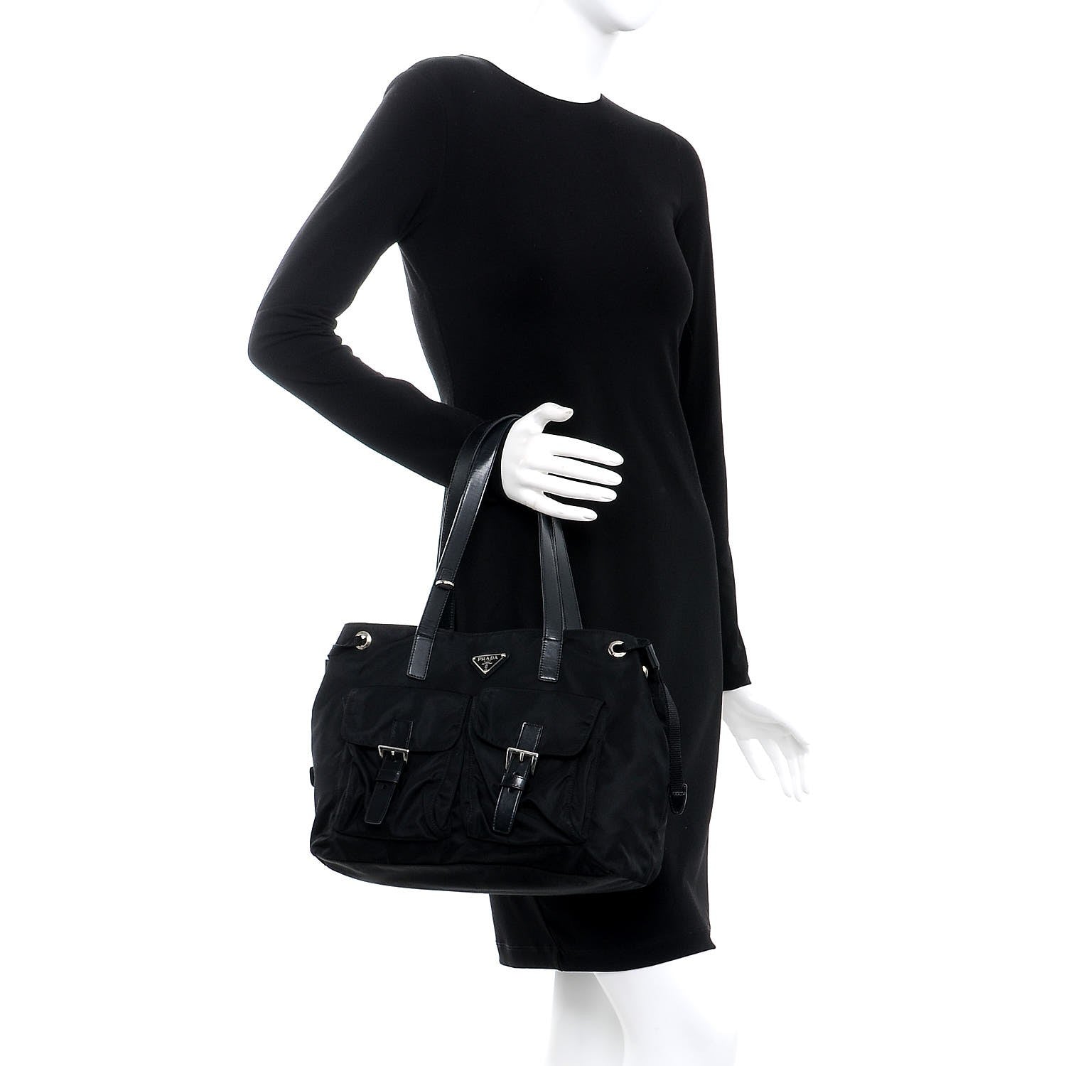 Prada Nylon Vela Shopping Tote Black 2 of 9