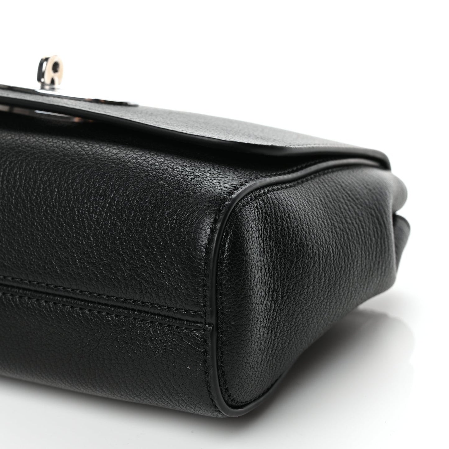 Glossy Goatskin Small Lily Flap Black