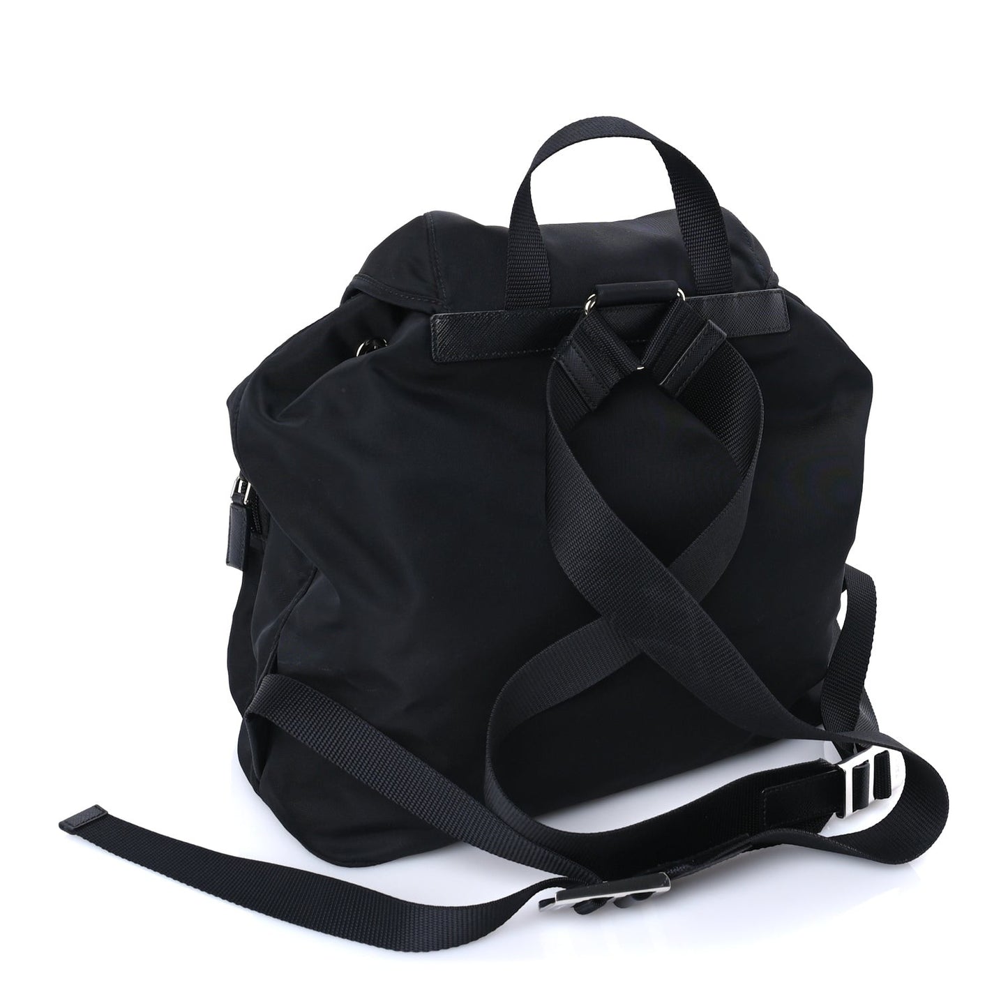 Tessuto Nylon Saffiano Vela Medium Backpack Black