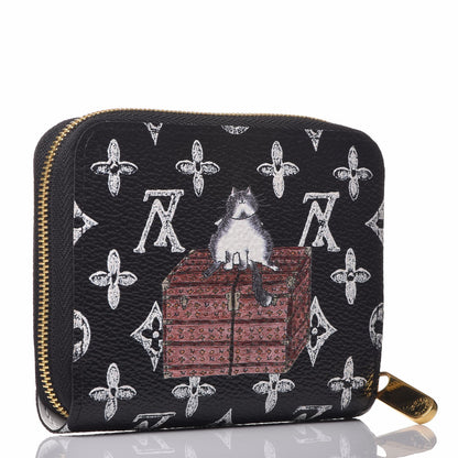 Louis Vuitton Catogram Zippy Coin Purse Black 3 of 8