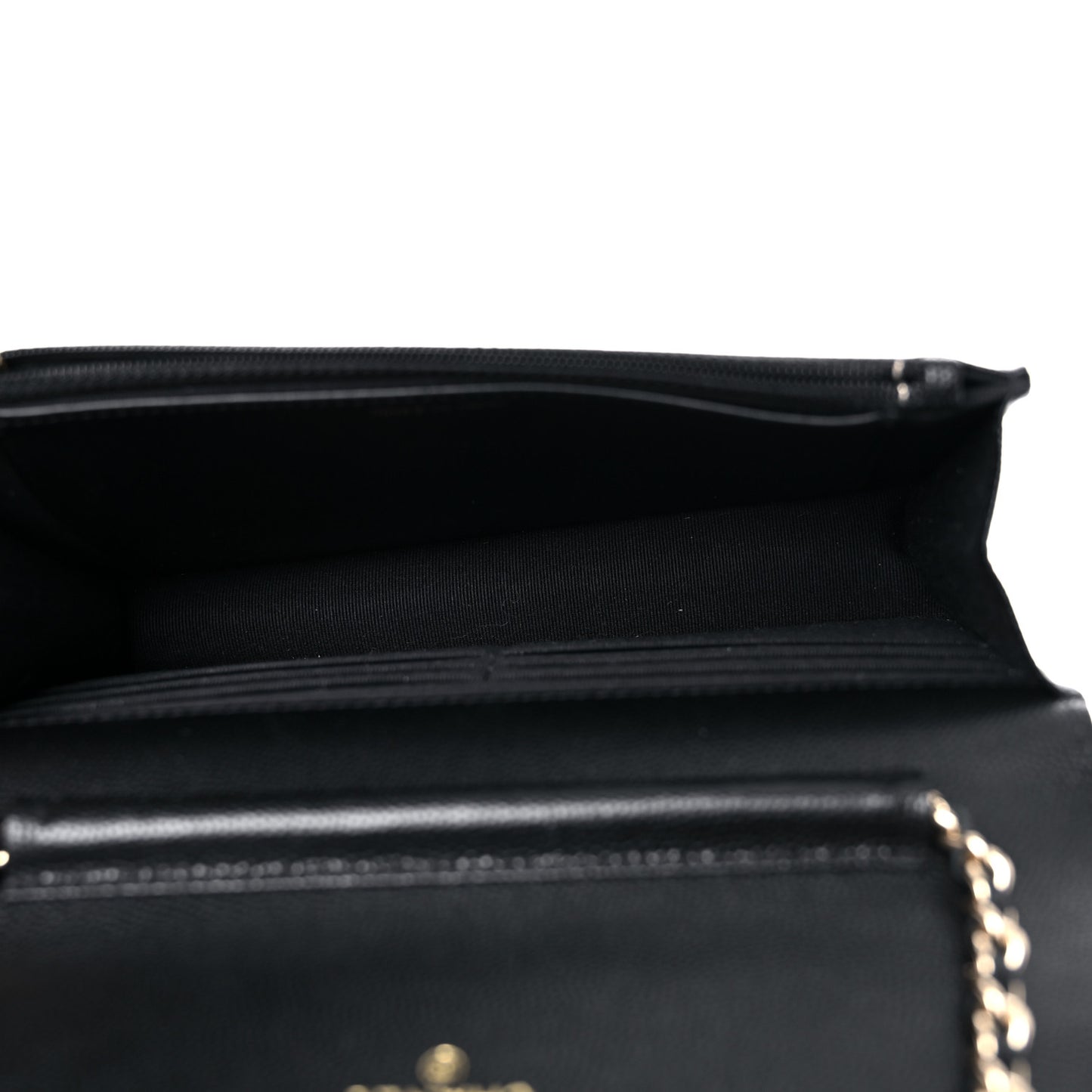 Caviar Quilted Wallet With Charms On Chain WOC Black