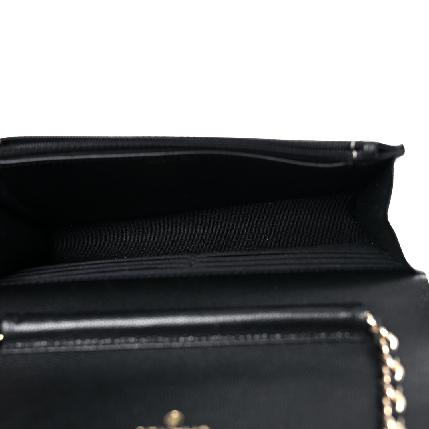 Chanel Caviar Quilted Wallet With Charms On Chain WOC Black 5 of 14