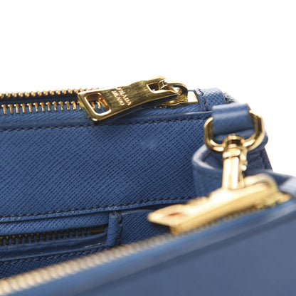 Prada Saffiano Small Galleria Double Zip Tote Bluette 9 of 17