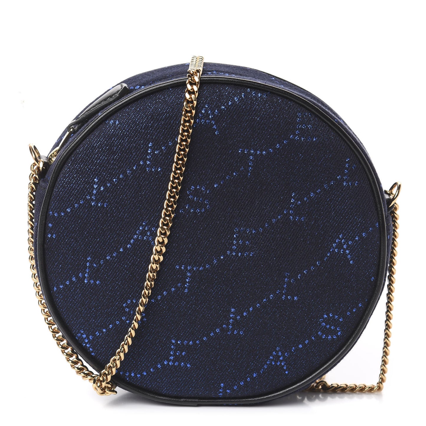Canvas Monogram Mini Round Crossbody Bag Bluette