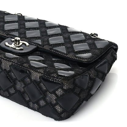 Chanel Vinyl Mesh Quilted Medium Single Flap  Black 9 of 9