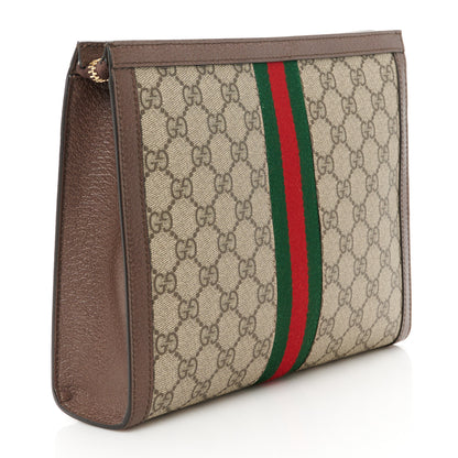 Gucci GG Supreme Monogram Web Ophidia Pouch Brown 3 of 9