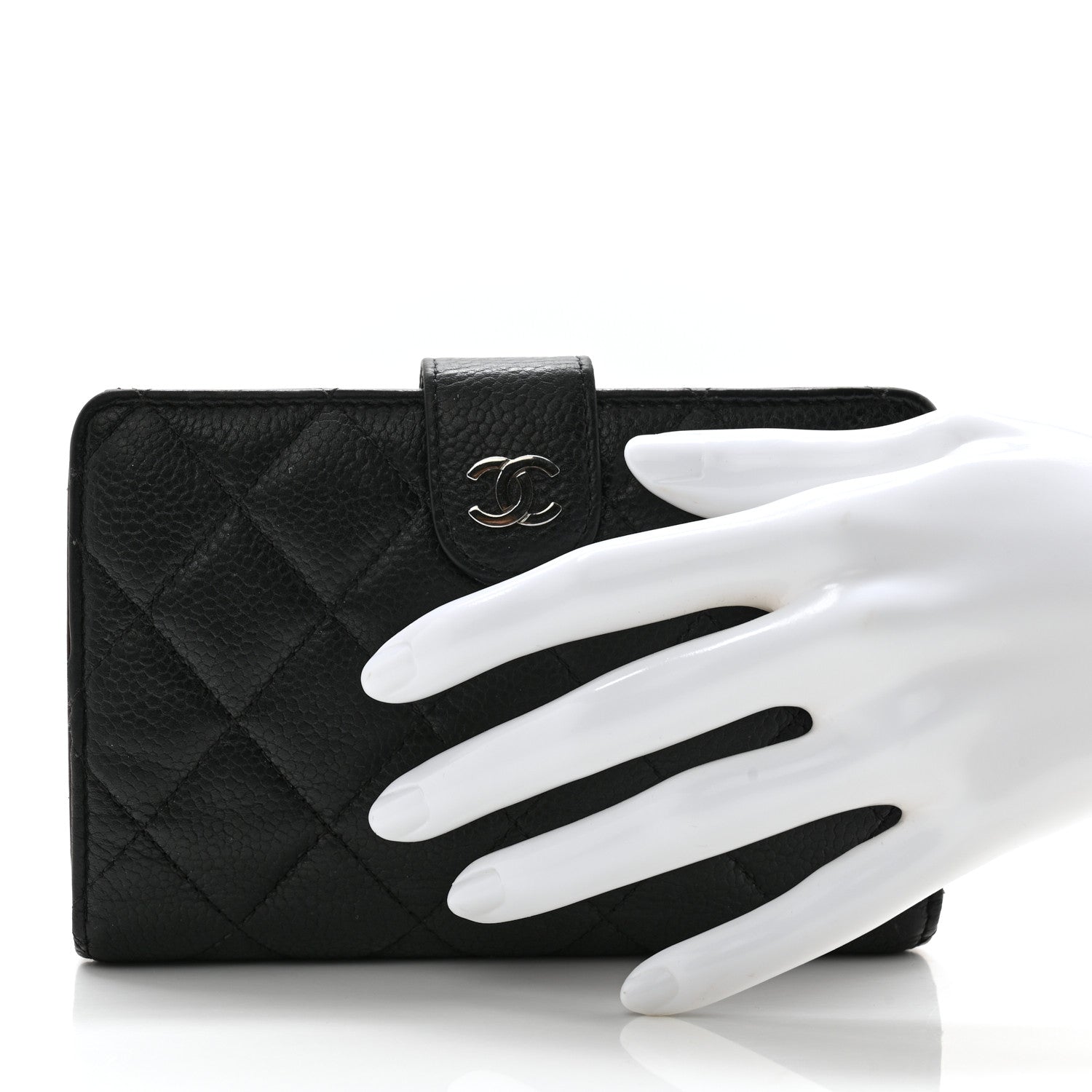 Chanel Caviar Quilted CC French Wallet Black 2 of 14