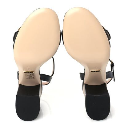 Gucci Lifford Calfskin GG Marmont Ankle Wrap 75mm Sandals 38 Black 6 of 7