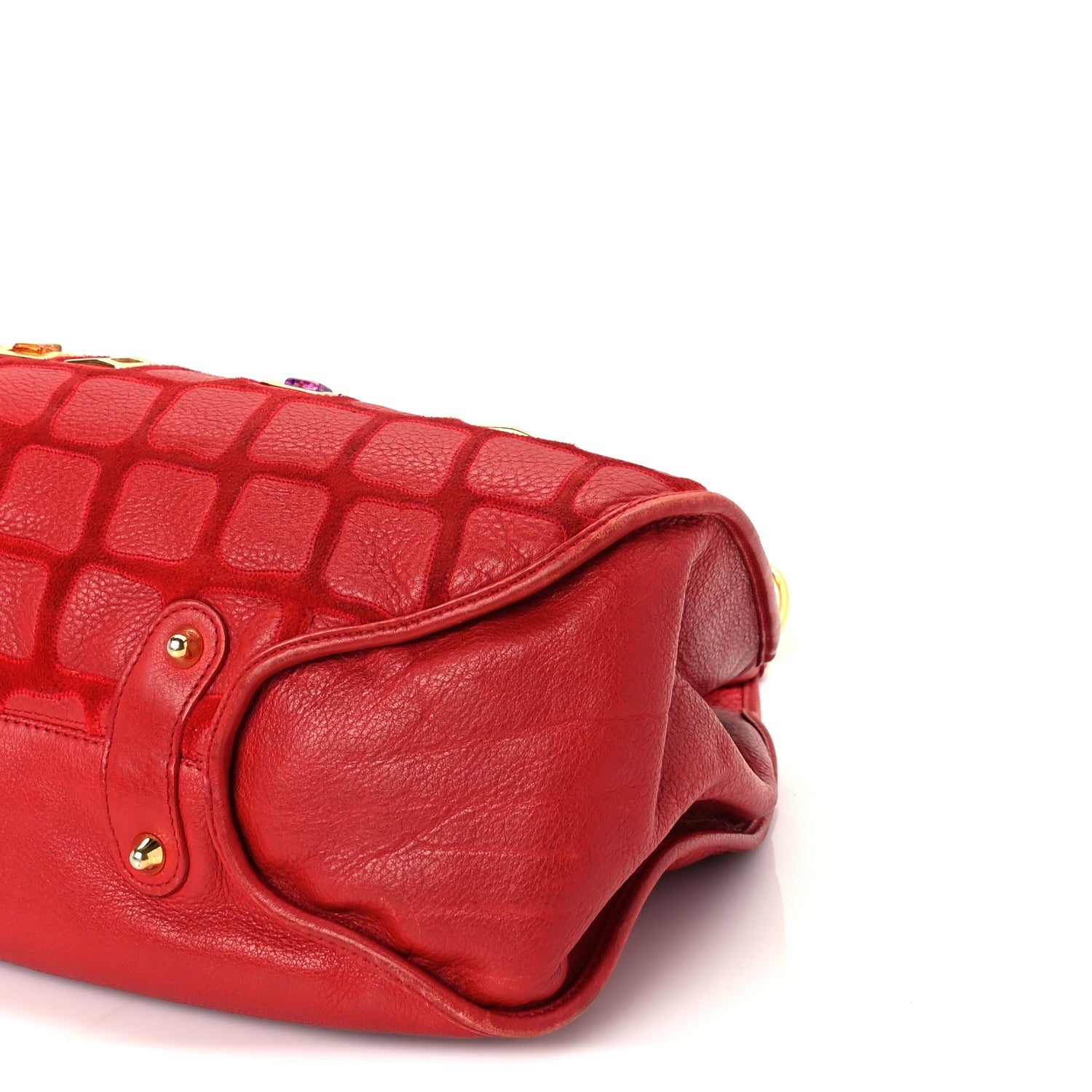 Christian Dior Calfskin Embellished 61 Tote Red 8 of 8