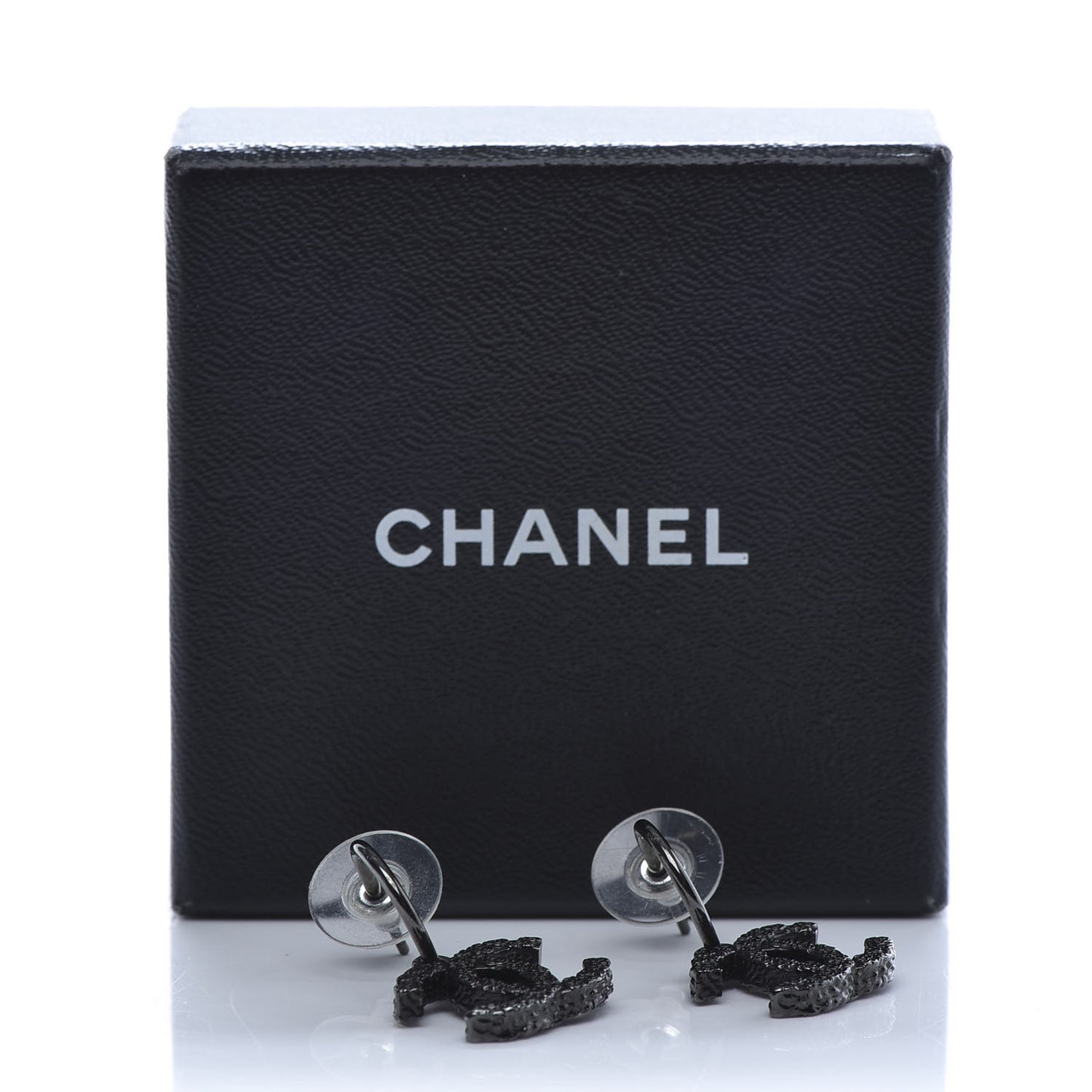 CC Camellia Drop Earrings Black