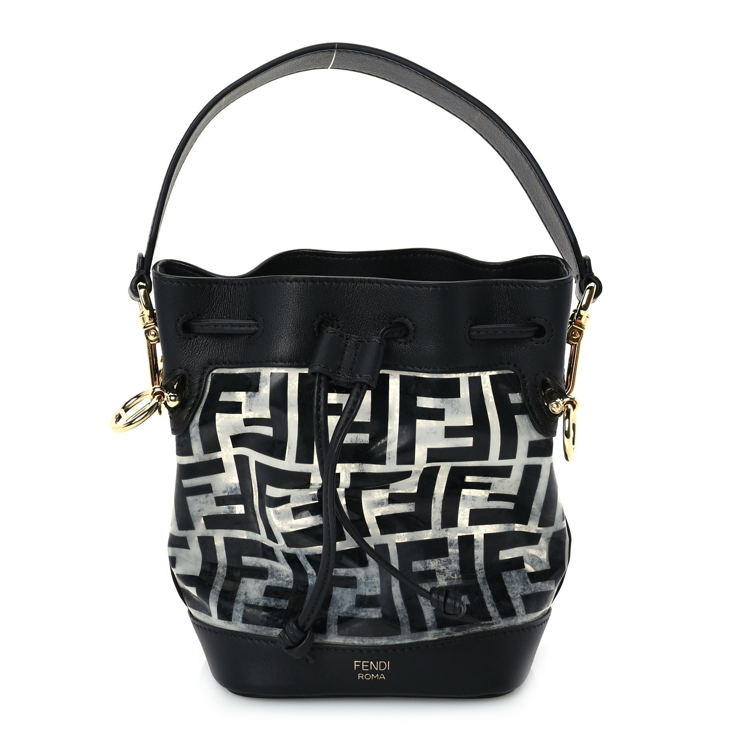 Fendi TPU FF Vitello Grace F is  Mini Mon Tresor Bucket Bag Black 1 of 8