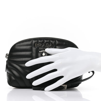 Prada Soft Calfskin Diagramme Wristlet Pouch Bag Black 2 of 7