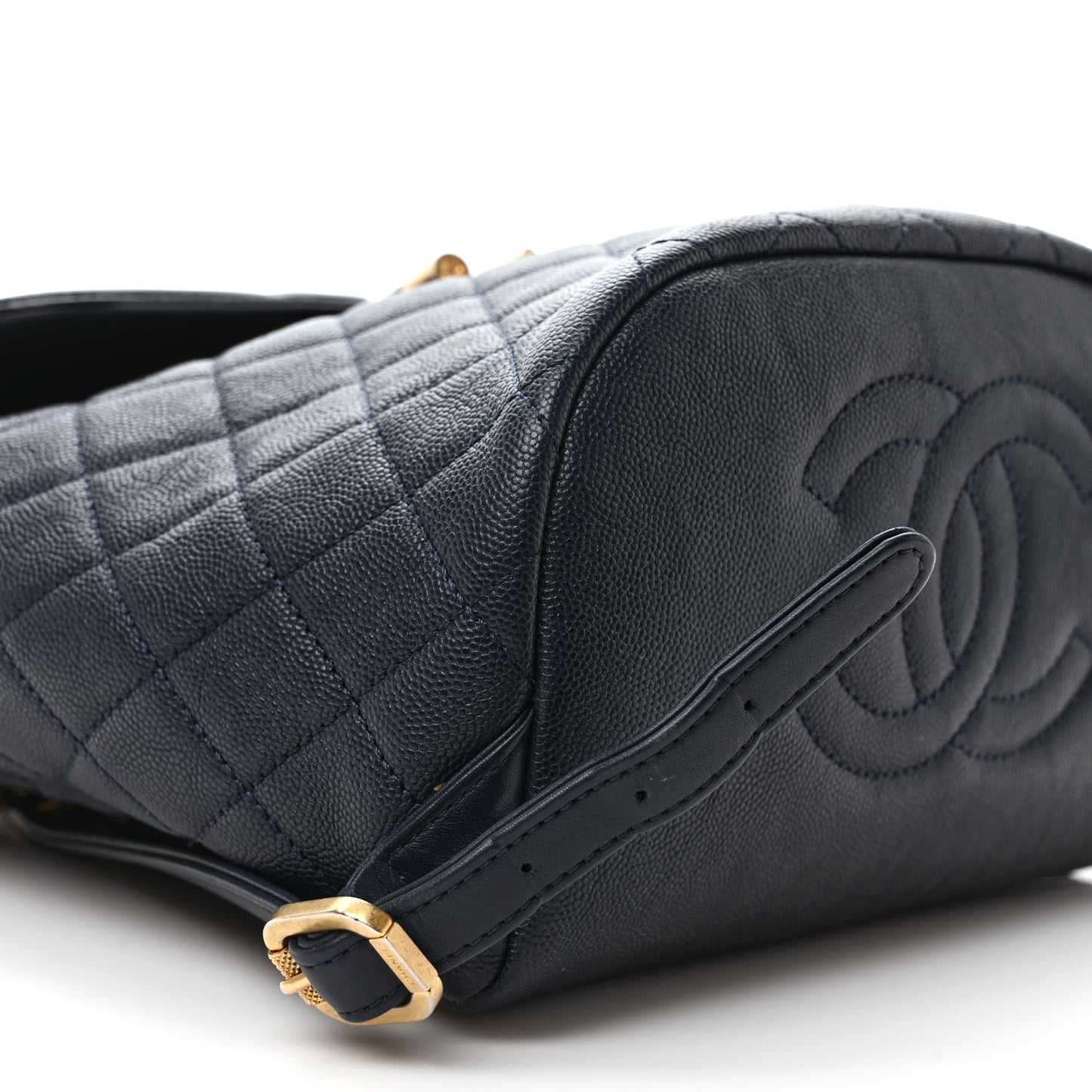 Caviar Quilted Filigree Backpack Navy