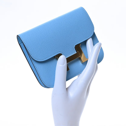 Hermes Epsom Constance Slim Wallet Celeste 2 of 9