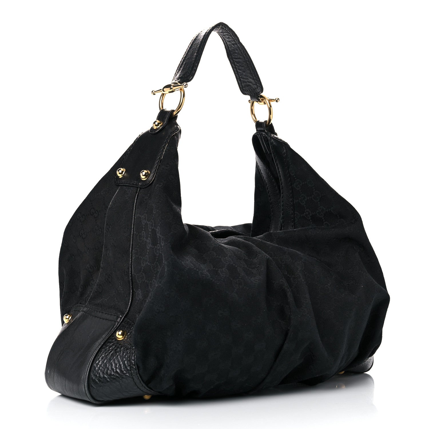 Gucci Monogram Large Jockey Hobo Black 4 of 25
