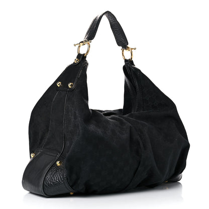 Gucci Monogram Large Jockey Hobo Black 4 of 25