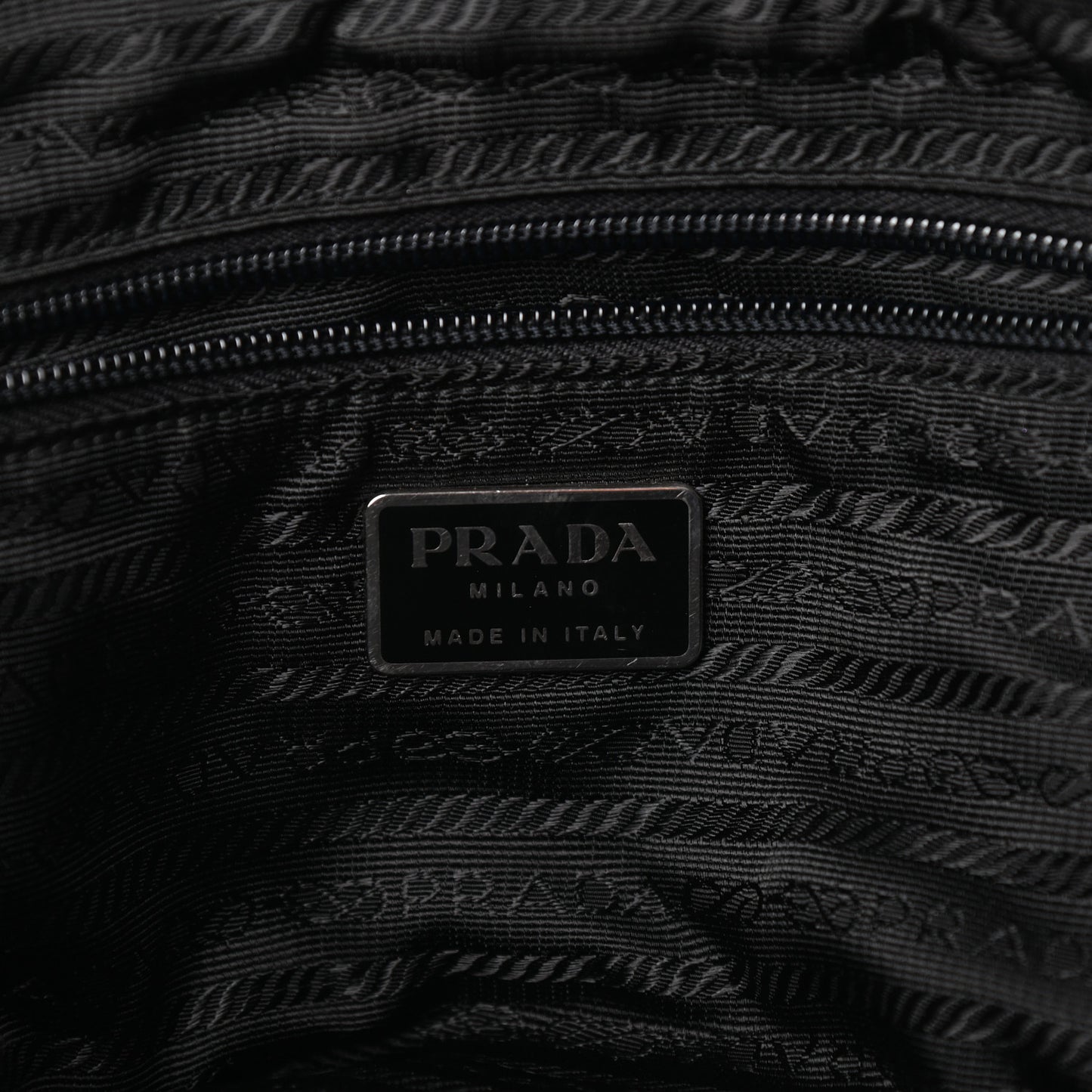 Nylon Tessuto Impuntu Quilted Shoulder Bag Black