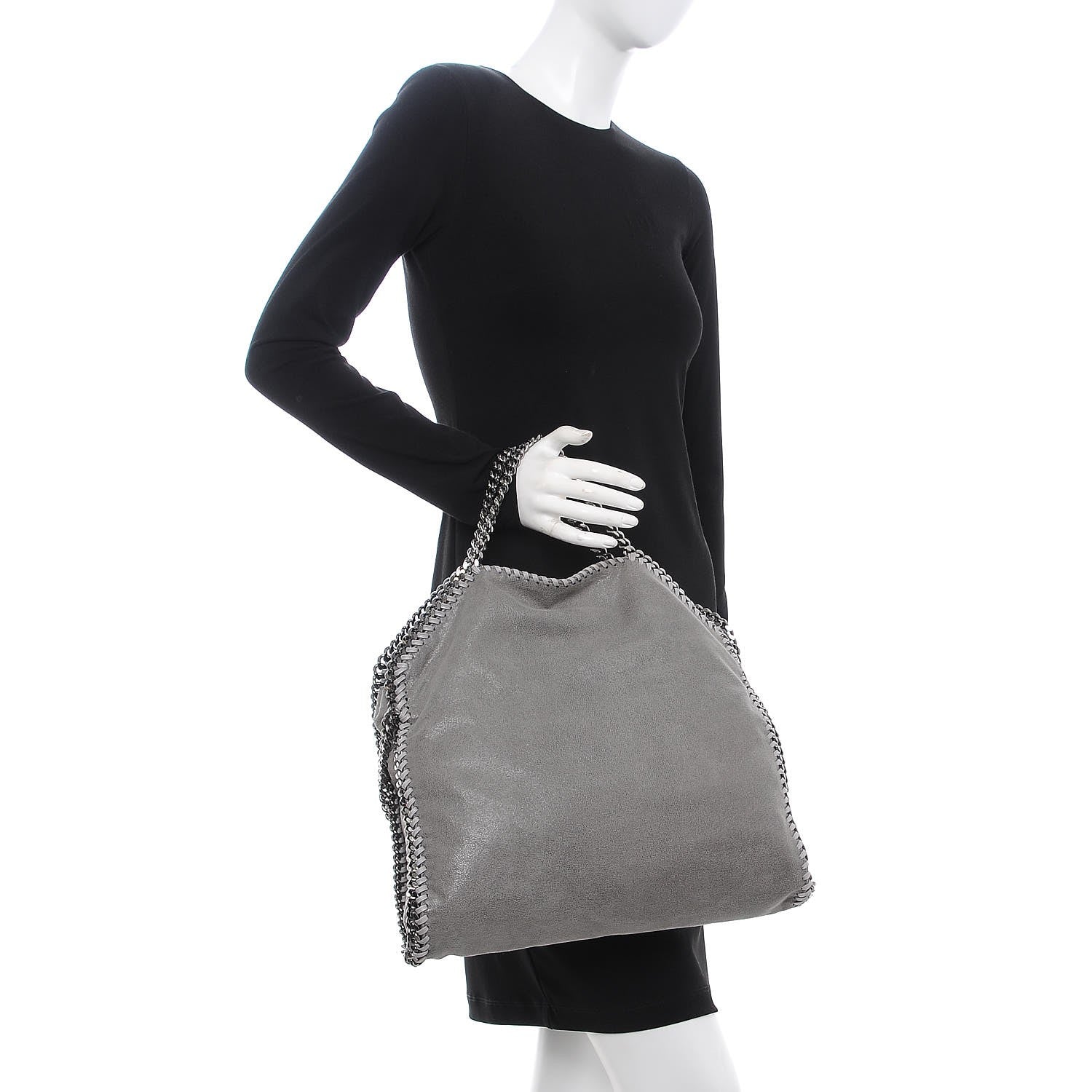 Stella McCartney Shaggy Deer Falabella Fold Over Tote Grey 3 of 8