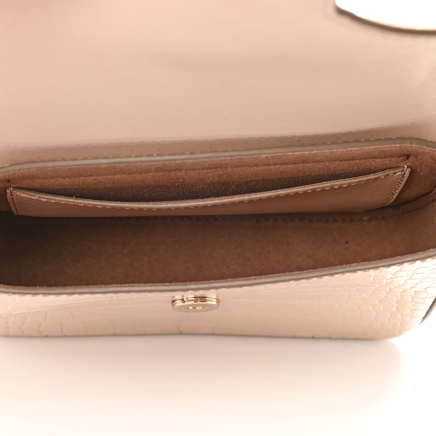 Givenchy Calfskin Crocodile Embossed Mini Nobile Shoulder Bag Nude Pink 4 of 9