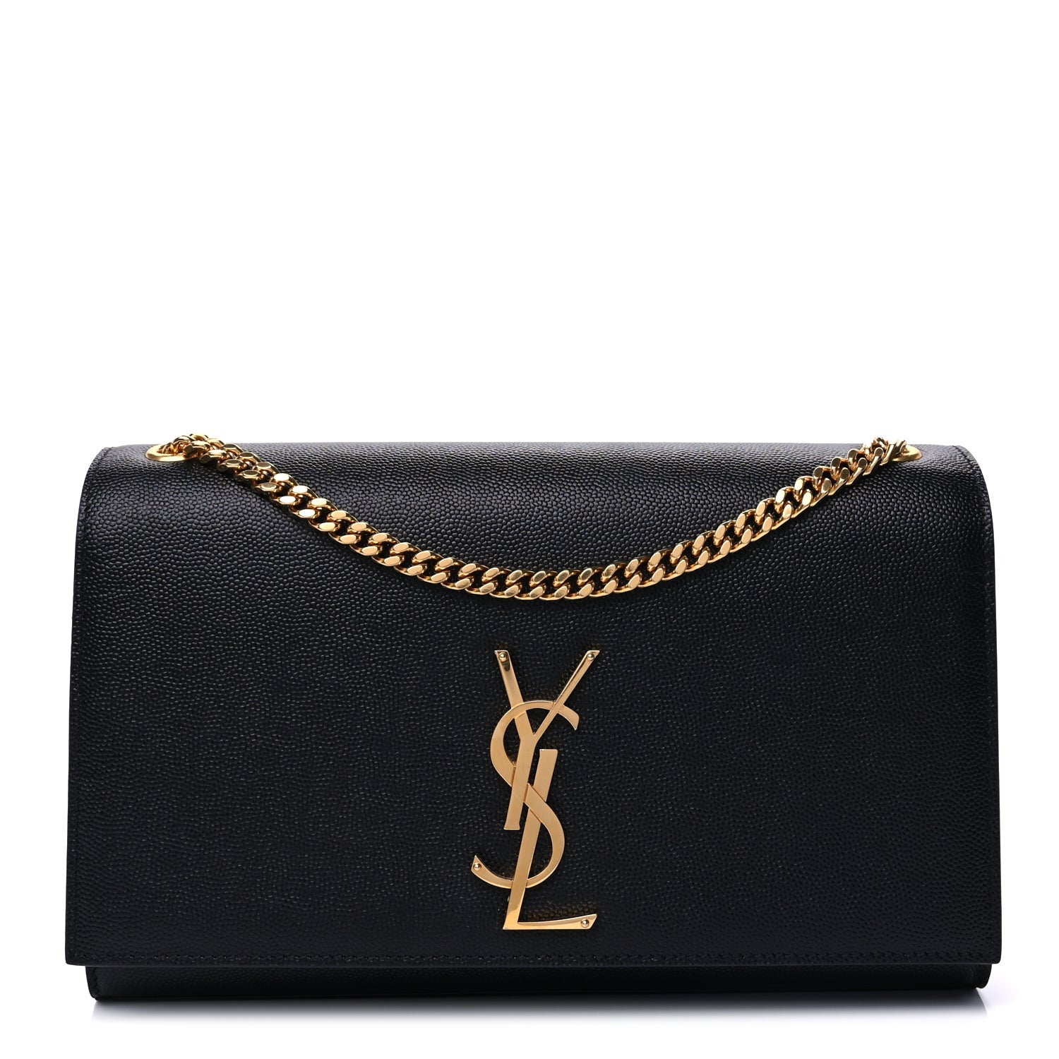 Saint Laurent Grain De Poudre Medium Classic Monogram Kate Satchel Black 1 of 8