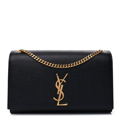 Saint Laurent Grain De Poudre Medium Classic Monogram Kate Satchel Black 1 of 8