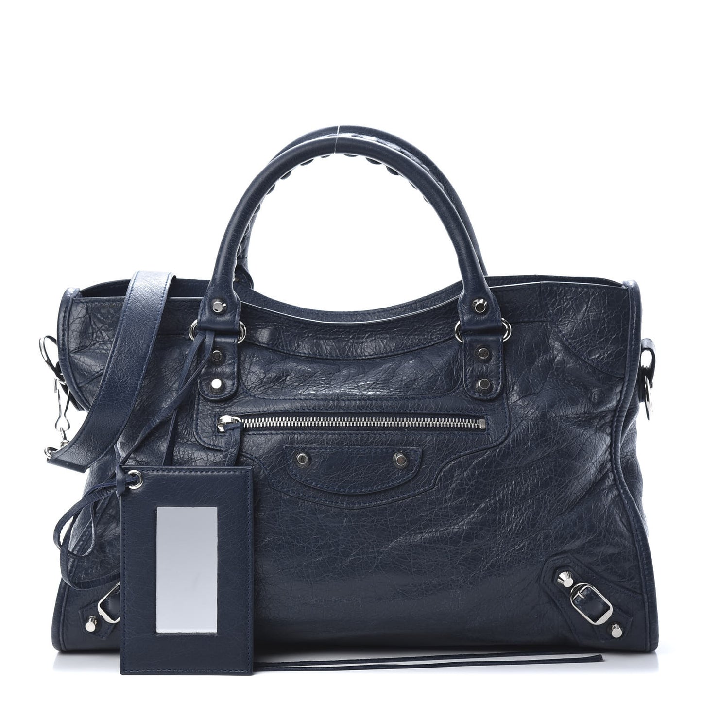 Agneau Classic Silver Hardware City Blue Obscur