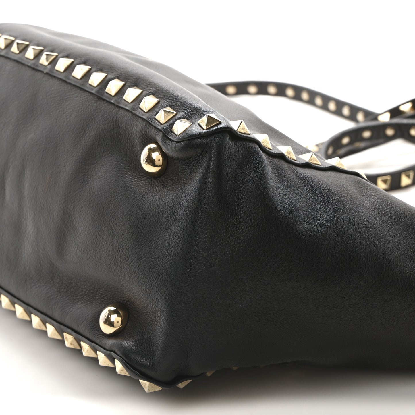 Vitello Small Rockstud Tote Black