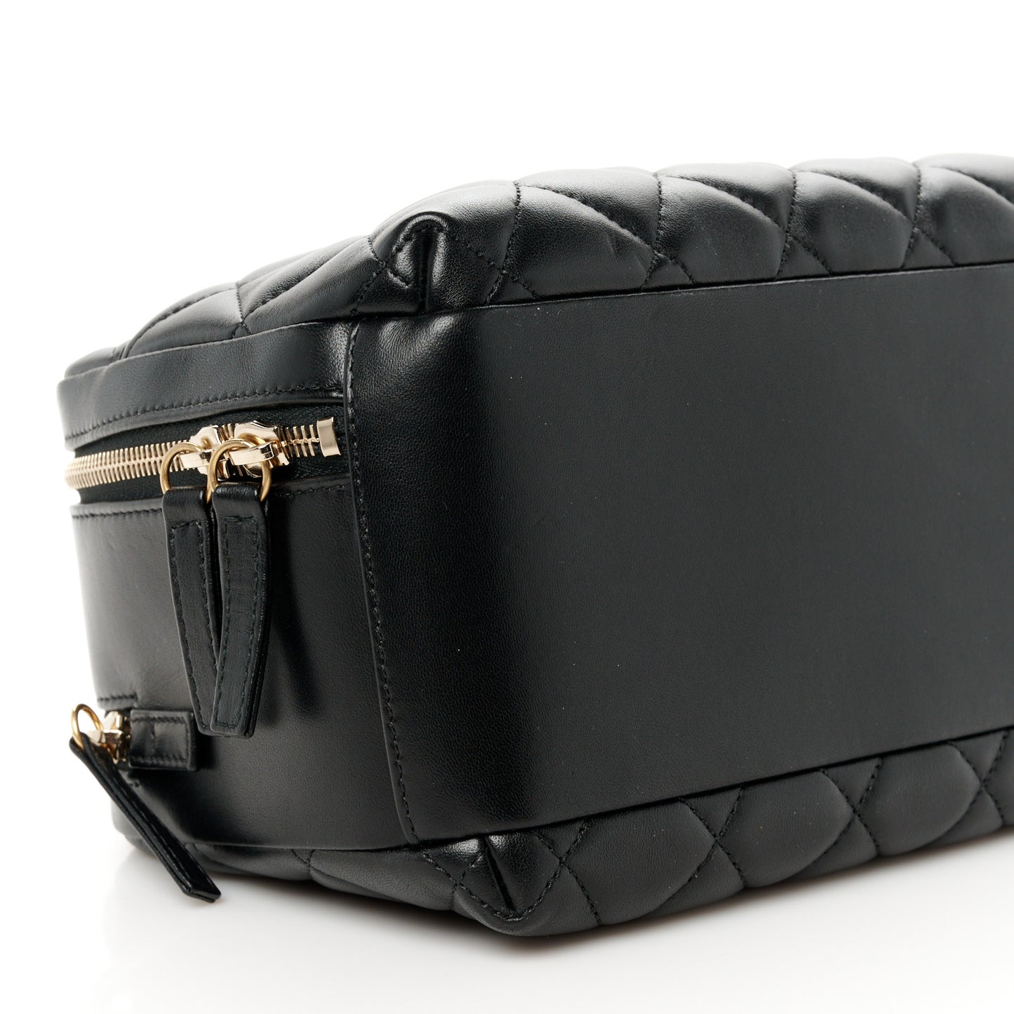 Lambskin Quilted Medium Trendy CC Bowling Bag Black